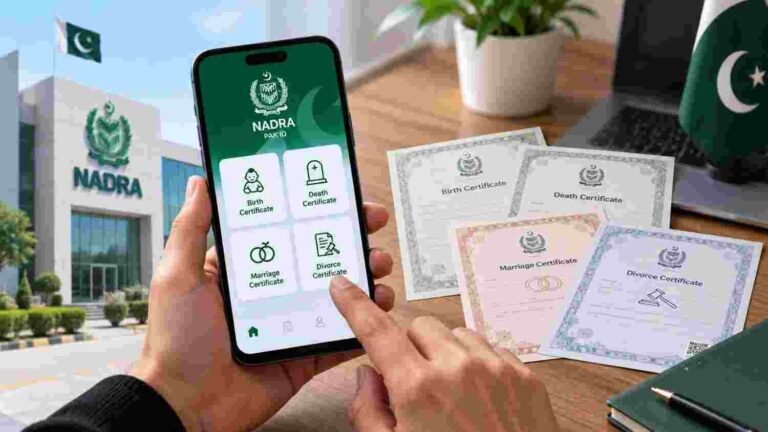 نادرا سرٹیفکیٹ اب پاک آئی ڈی ایپ پر نادرا آن لائن سرٹیفکیٹ